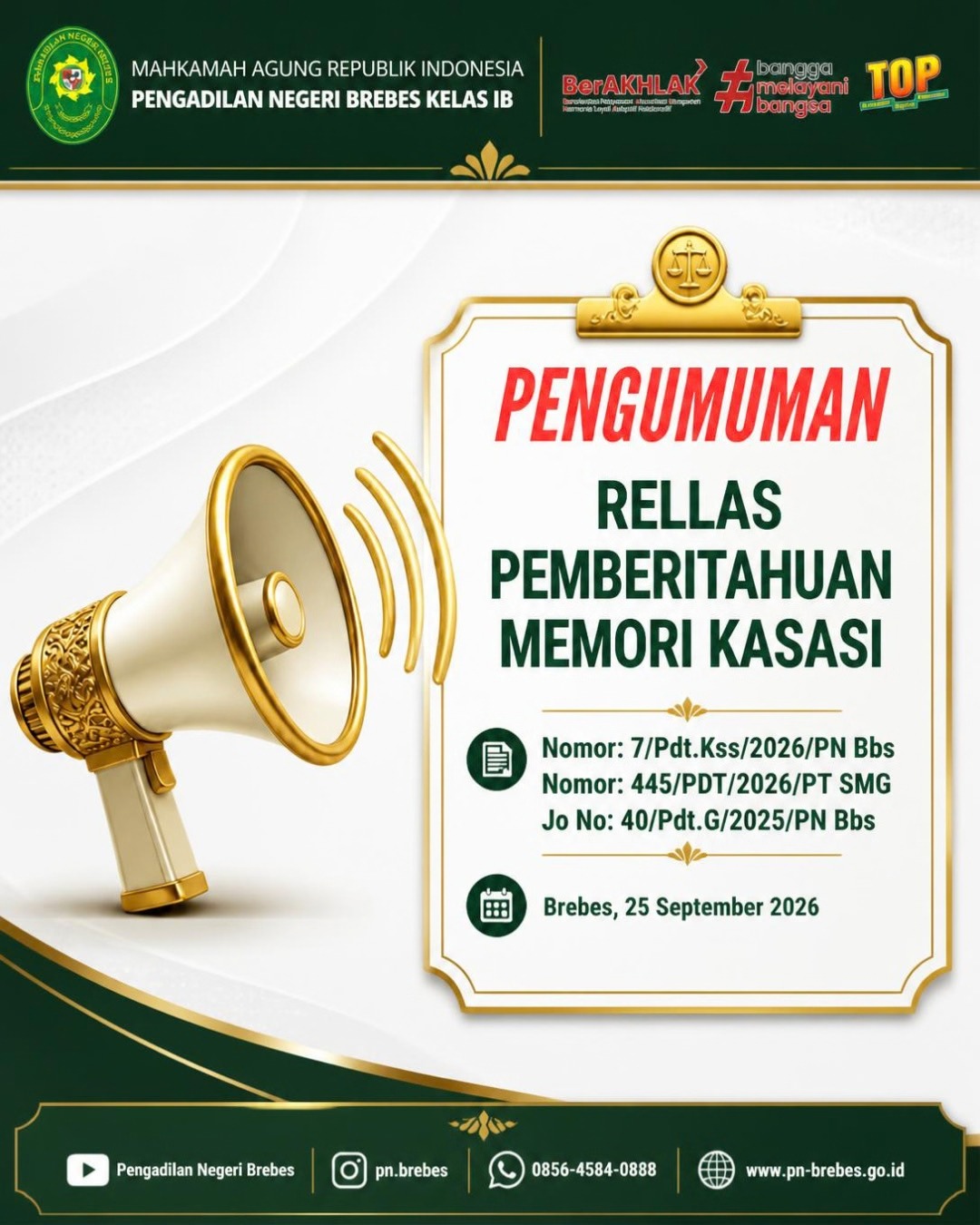 PENGUMUMAN RELLAS PEMBERITAHUAN MEMORI KASASI